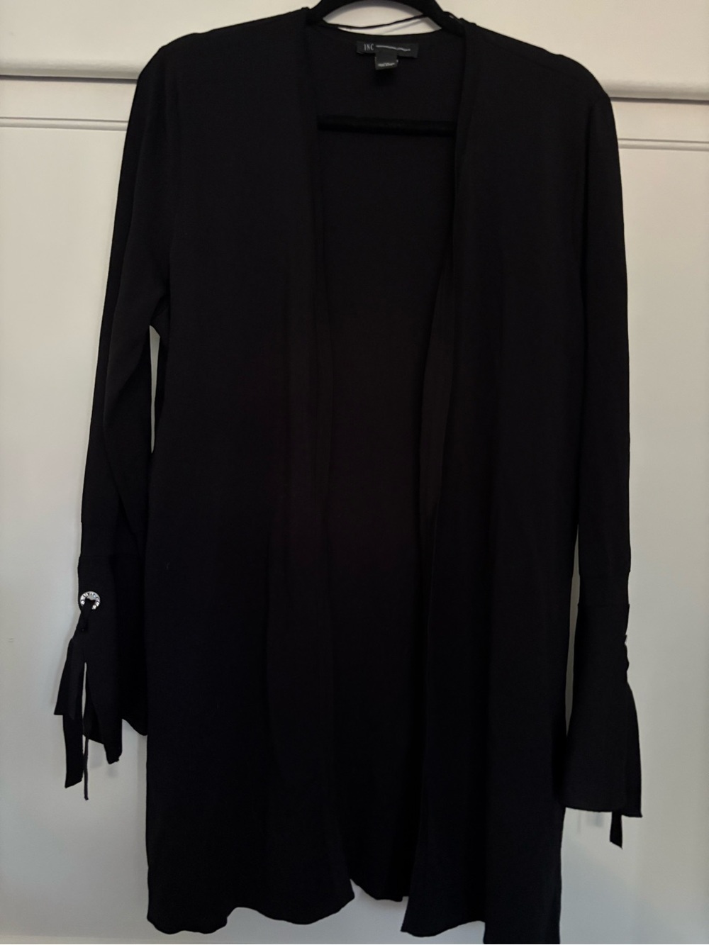 INC Black Open Front Long Cardigan